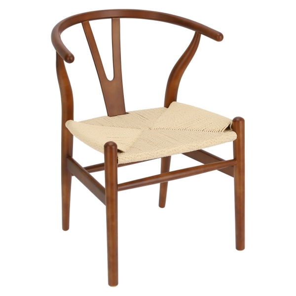 Krzesło Wicker Naturalne brązowe cieme i nspirowane Wishbone - D2 DESIGN