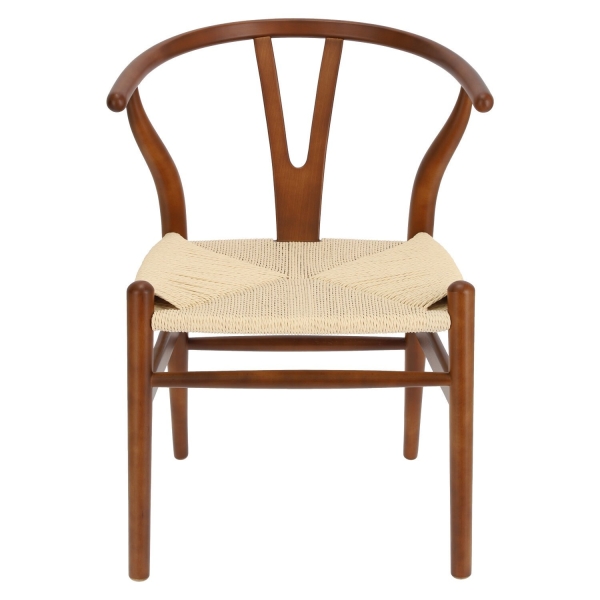 Krzesło Wicker Naturalne brązowe cieme i nspirowane Wishbone - D2 DESIGN