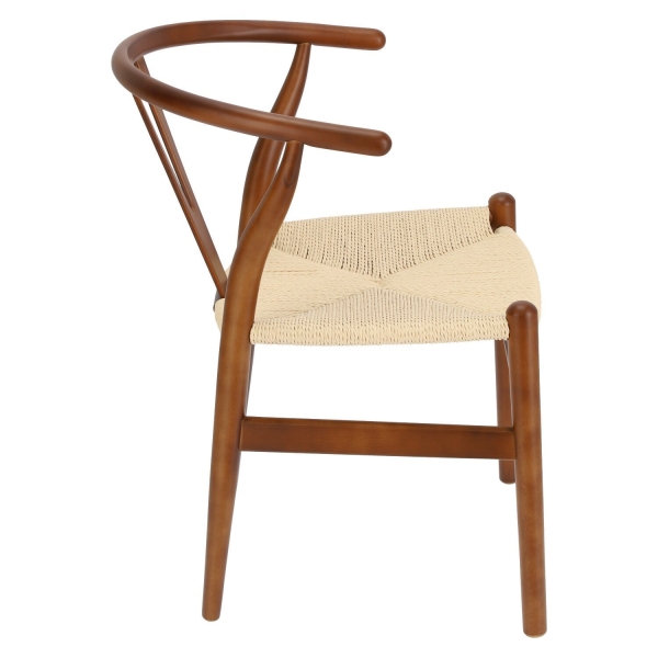 Krzesło Wicker Naturalne brązowe cieme i nspirowane Wishbone - D2 DESIGN