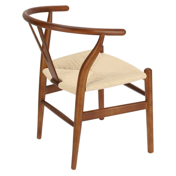 Krzesło Wicker Naturalne brązowe cieme i nspirowane Wishbone - D2 DESIGN