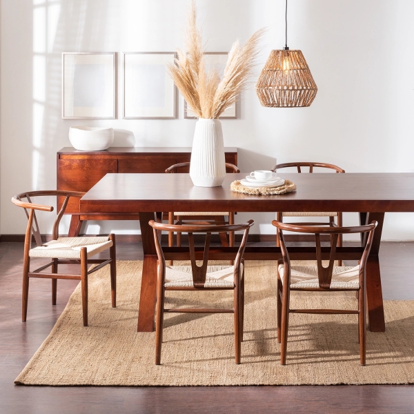 Krzesło Wicker Naturalne brązowe cieme i nspirowane Wishbone - D2 DESIGN
