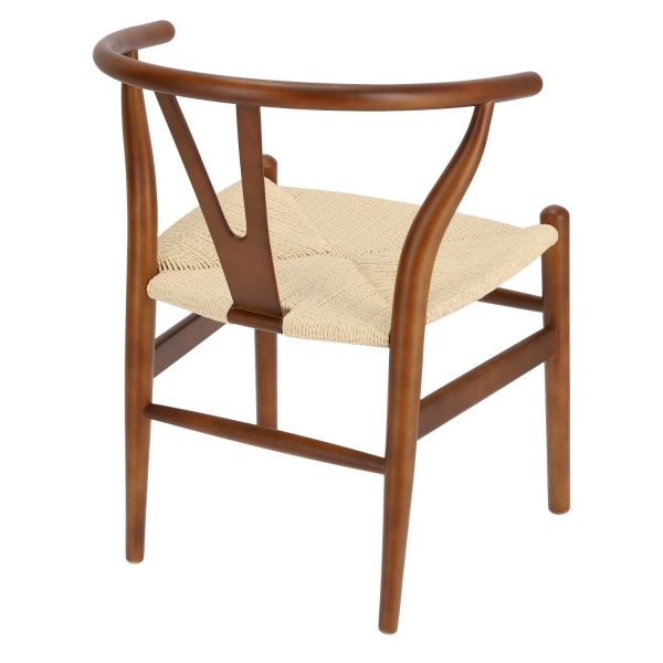 Krzesło Wicker Naturalne brązowe cieme i nspirowane Wishbone - D2 DESIGN