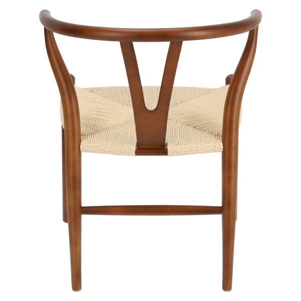Krzesło Wicker Naturalne brązowe cieme i nspirowane Wishbone - D2 DESIGN