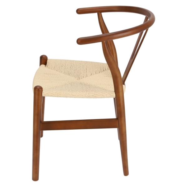 Krzesło Wicker Naturalne brązowe cieme i nspirowane Wishbone - D2 DESIGN