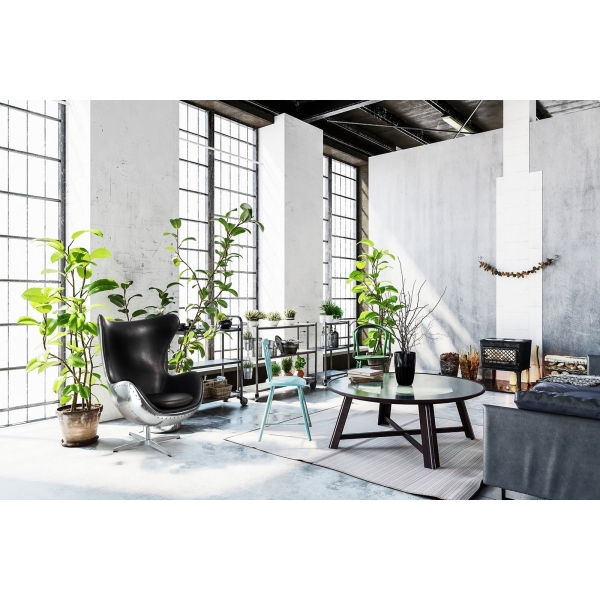 Fotel Jajo aluminium czarne PU - D2 DESIGN