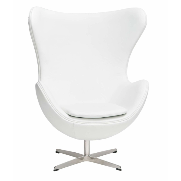 Fotel Jajo biała skóra 01 Premium - D2 DESIGN