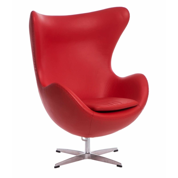 Fotel Jajo czerwona skóra 65 Premium - D2 DESIGN