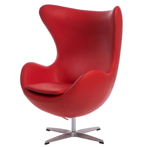 Fotel Jajo czerwona skóra 65 Premium - D2 DESIGN