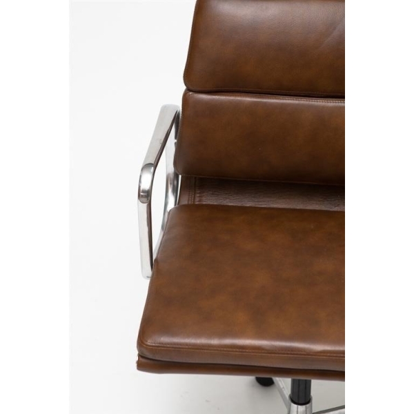 Fotel biurowy CH2171 brązowa skóra chrom - D2 DESIGN