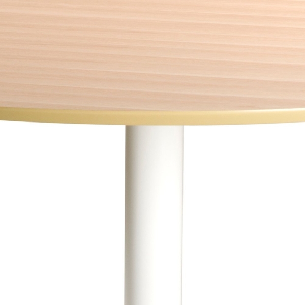 Stół okrągły Ibiza Actona MDF metal biało-naturalny 110 cm nierozkładany