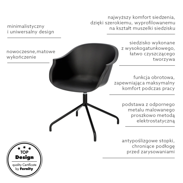 Krzesło Roundy Black - Intesi