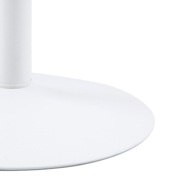 Stół okrągły Actona Ibiza MDF metal biały 110 cm nierozkładany