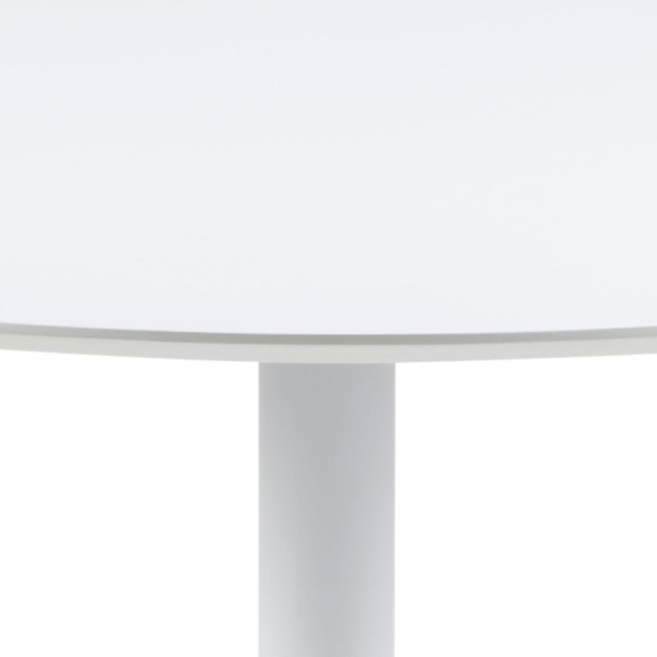 Stół okrągły Actona Ibiza MDF metal biały 110 cm nierozkładany