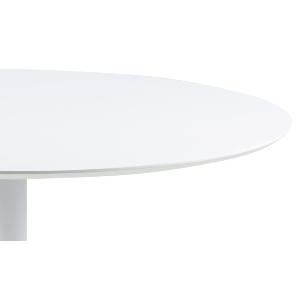Stół okrągły Actona Ibiza MDF metal biały 110 cm nierozkładany