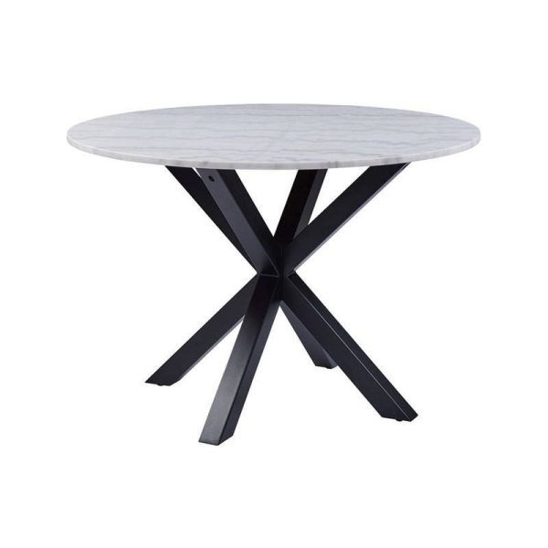 Stół okrągły Heaven Actona płyta MDF i metal jasnoszary/czarny 110 cm nierozkładany