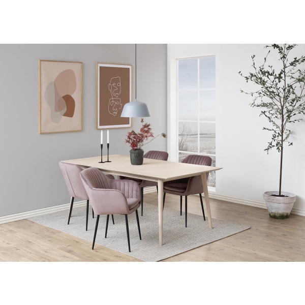 Krzesło Emilia Velvet dusty rose/black - ACTONA