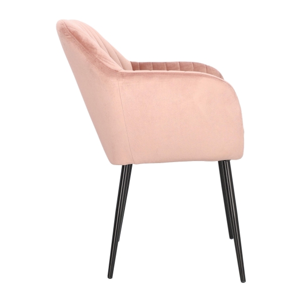 Krzesło Emilia Velvet dusty rose/black - ACTONA