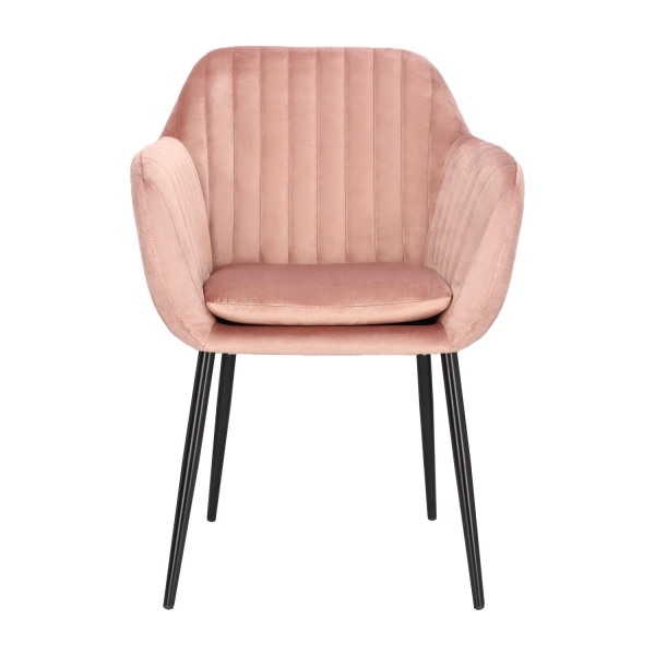 Krzesło Emilia Velvet dusty rose/black - ACTONA