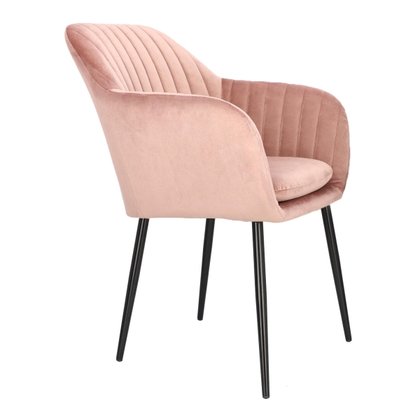 Krzesło Emilia Velvet dusty rose/black - ACTONA