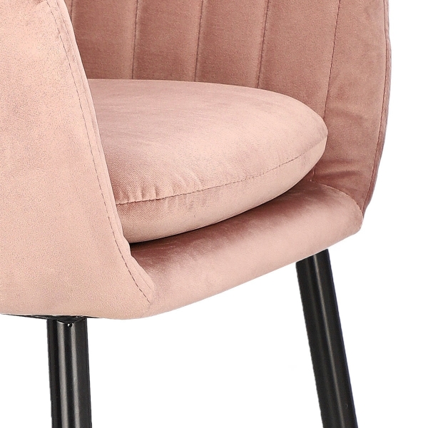 Krzesło Emilia Velvet dusty rose/black - ACTONA