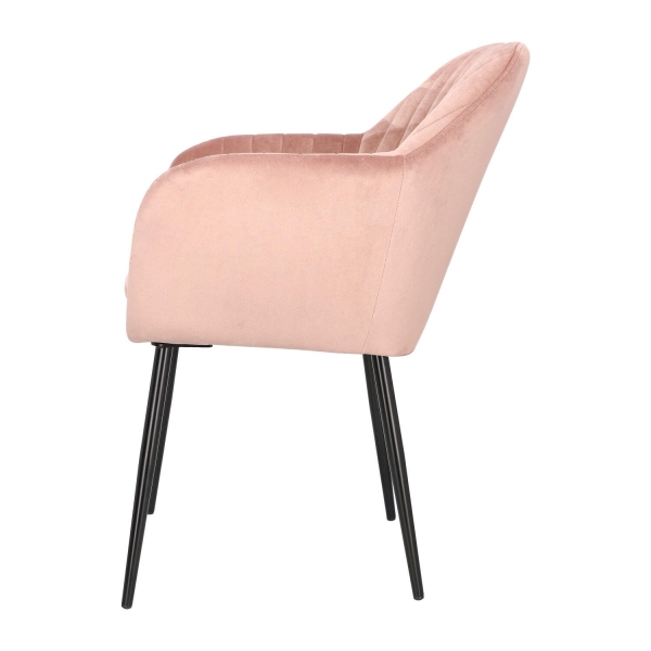 Krzesło Emilia Velvet dusty rose/black - ACTONA