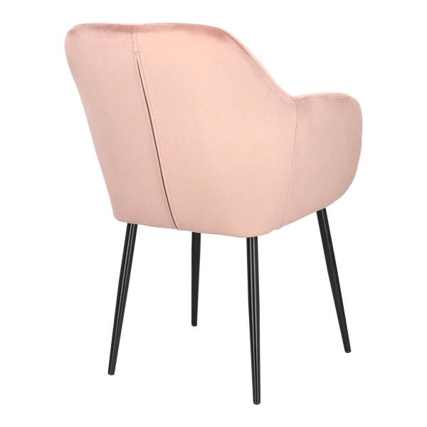 Krzesło Emilia Velvet dusty rose/black - ACTONA