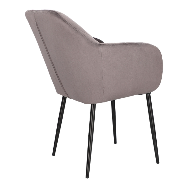 Krzesło Emilia Velvet dark grey/black - ACTONA