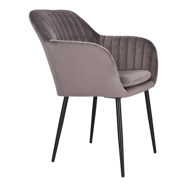 Krzesło Emilia Velvet dark grey/black - ACTONA