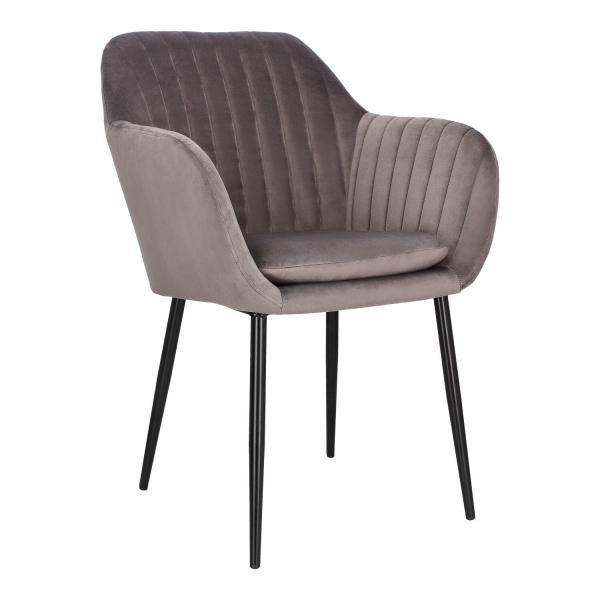 Krzesło Emilia Velvet dark grey/black - ACTONA