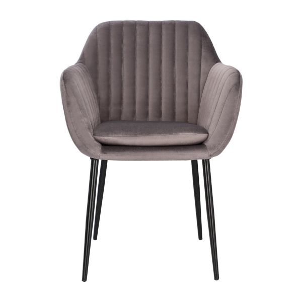 Krzesło Emilia Velvet dark grey/black - ACTONA
