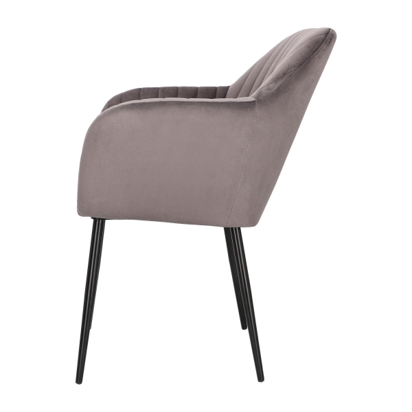 Krzesło Emilia Velvet dark grey/black - ACTONA