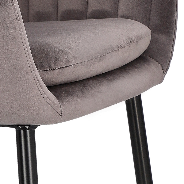 Krzesło Emilia Velvet dark grey/black - ACTONA
