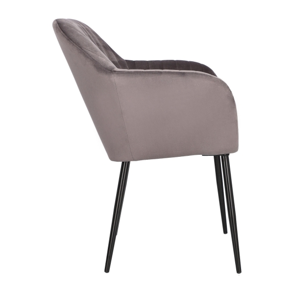 Krzesło Emilia Velvet dark grey/black - ACTONA