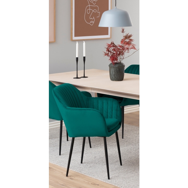 Krzesło Emilia Velvet bottle green/black - ACTONA