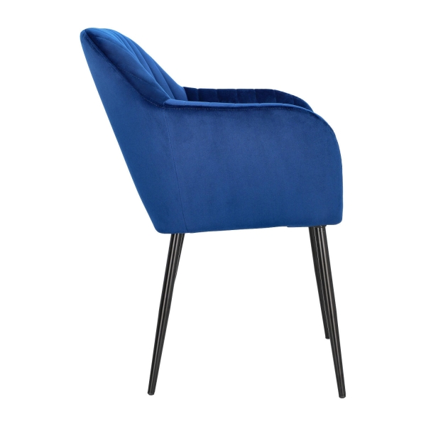 Krzesło Emilia Velvet deep blue/black - ACTONA