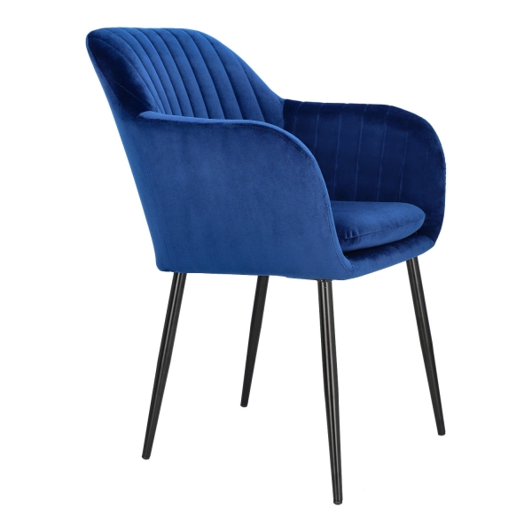 Krzesło Emilia Velvet deep blue/black - ACTONA