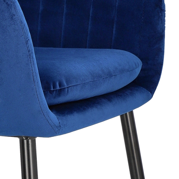 Krzesło Emilia Velvet deep blue/black - ACTONA