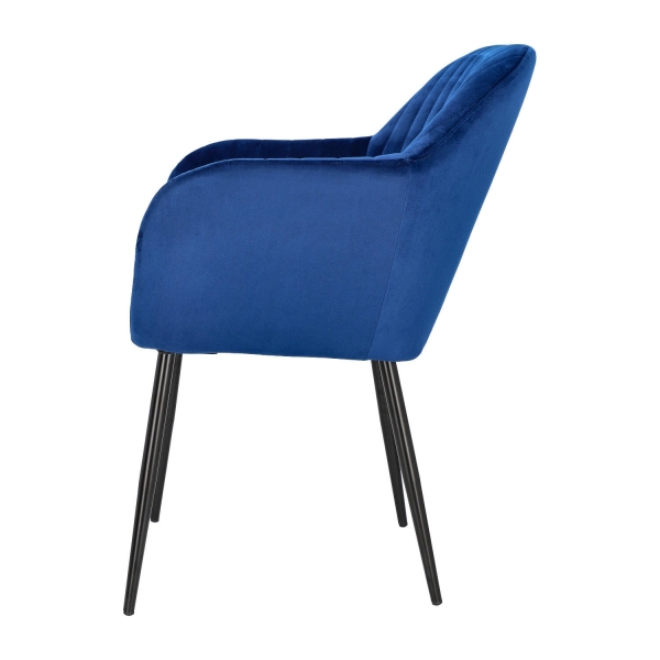 Krzesło Emilia Velvet deep blue/black - ACTONA