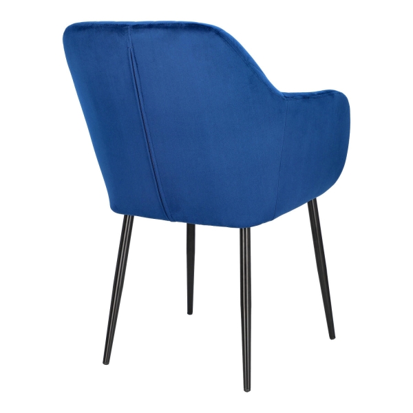 Krzesło Emilia Velvet deep blue/black - ACTONA