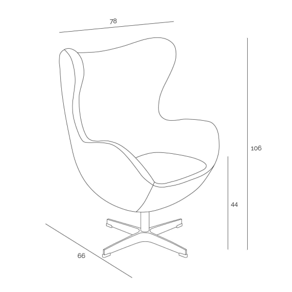 Fotel Jajo szary jasny kaszmir 42 Premium - D2 DESIGN