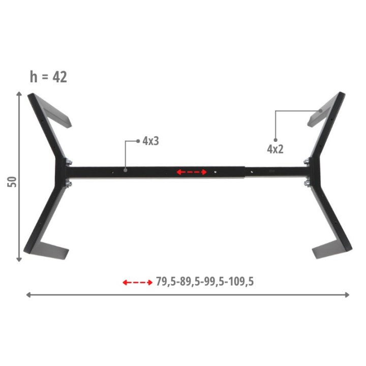 Stelaż stolika NY-L01 czarny, h=42 cm