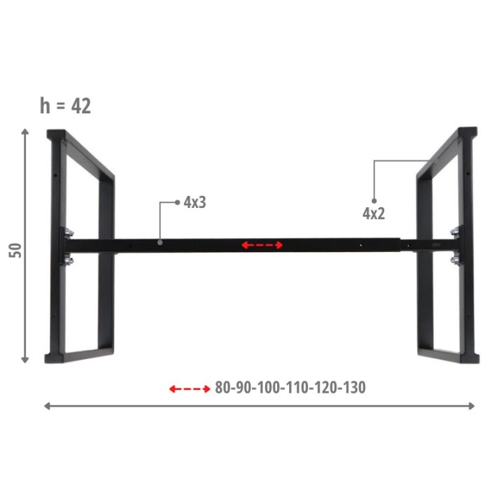 Stelaż stolika NY-L03 czarny, h-42 cm