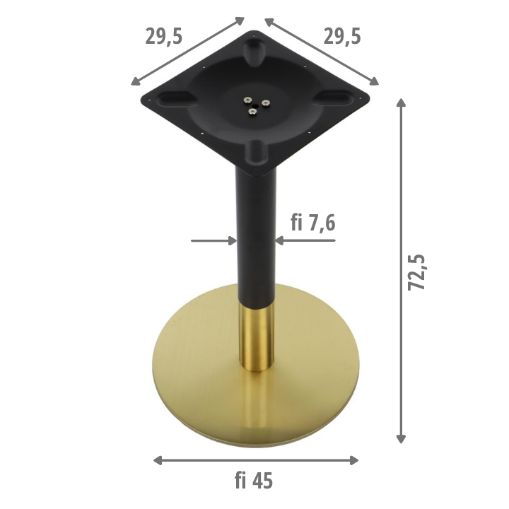 Podstawa do stolika ze stali nierdzewnej SH-3001-5/GB   złoto/czarny