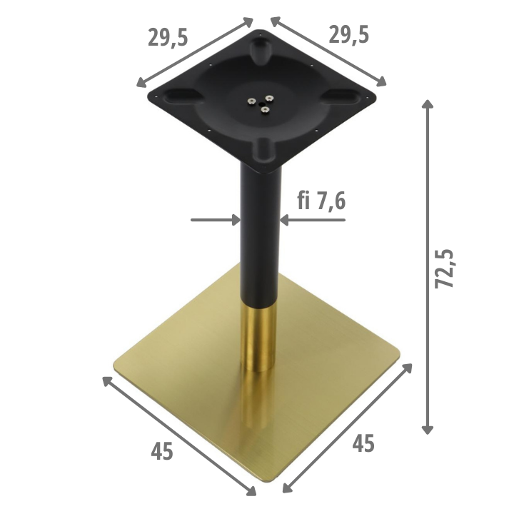 Podstawa do stolika ze stali nierdzewnej SH-3002-5/GB złoto/czarny