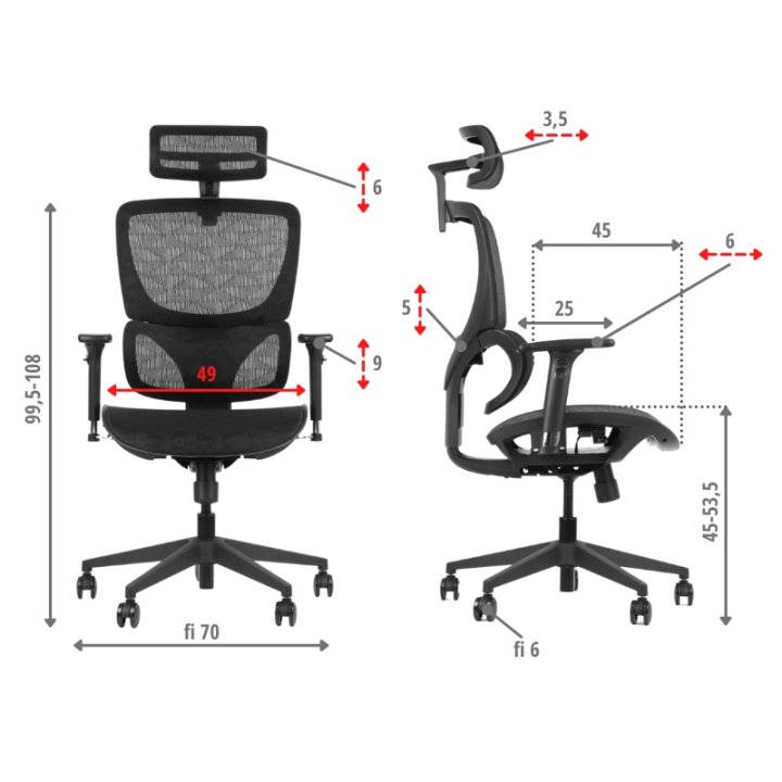 Fotel ErgoNew S1 siedzisko siatkowe