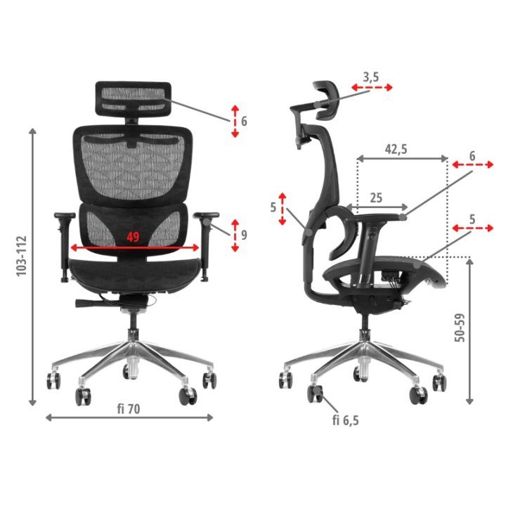 Fotel ErgoNew S1A siedzisko siatkowe