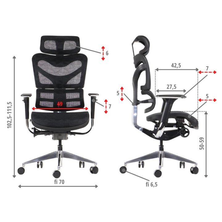 Fotel ErgoNew S7 siedzisko siatkowe
