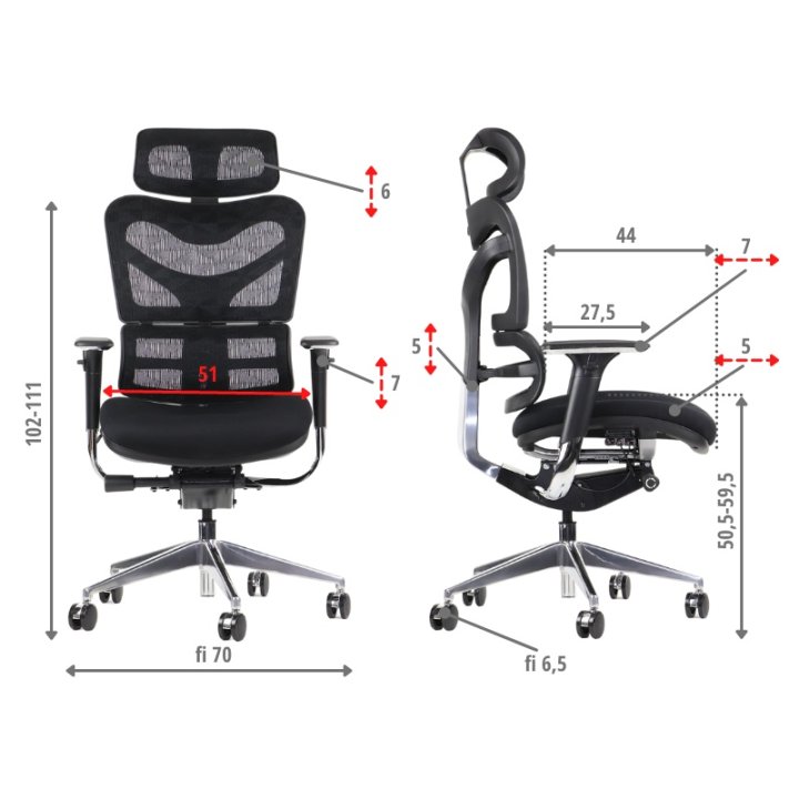 Fotel ErgoNew S7 siedzisko tkaninowe