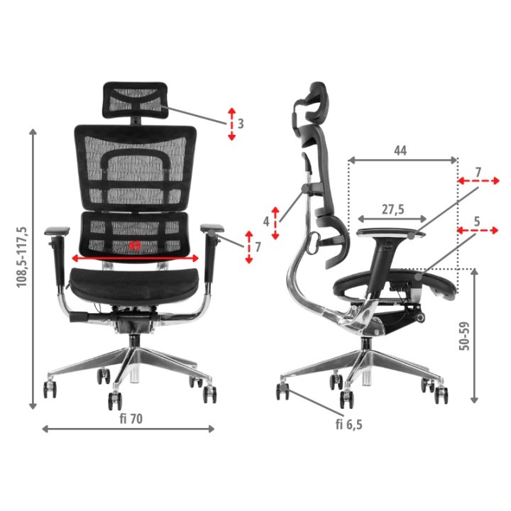 Fotel ErgoNew S8 siedzisko siatkowe