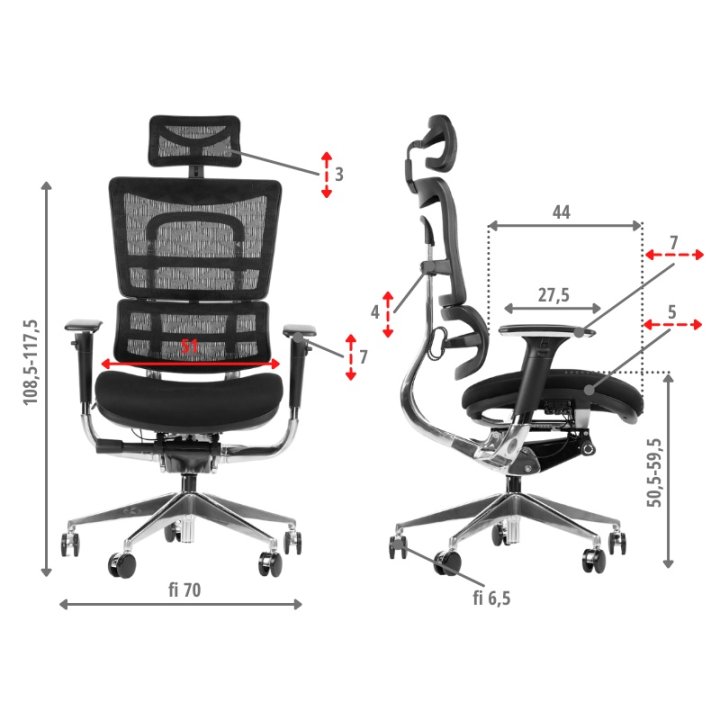Fotel ErgoNew S8 siedzisko tkaninowe